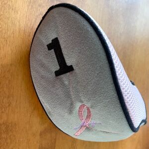 Golf Head Cover Breast Cancer Awareness Driver #1 Pink, Black & Gray